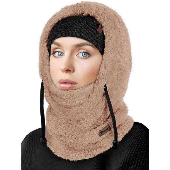 Ski Mask Fleece Balaclava Camel - Picture 1 of 7